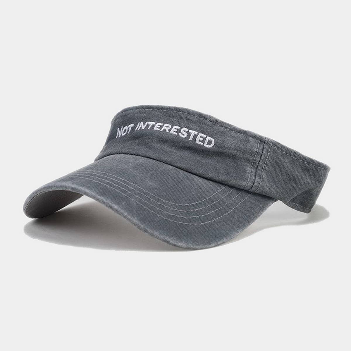 Washed Embroidered Letter Visor Cap -Golf Sun Hat_CWAH3309