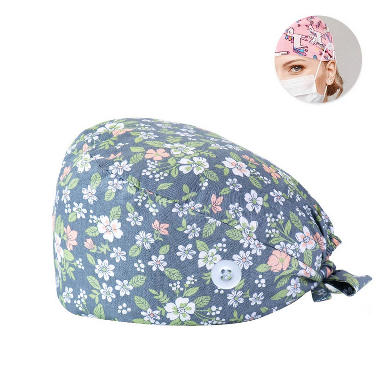 PRINTED SURGICAL CAP SCRUB CAP COTTON NURSE CAP_CWAH3378