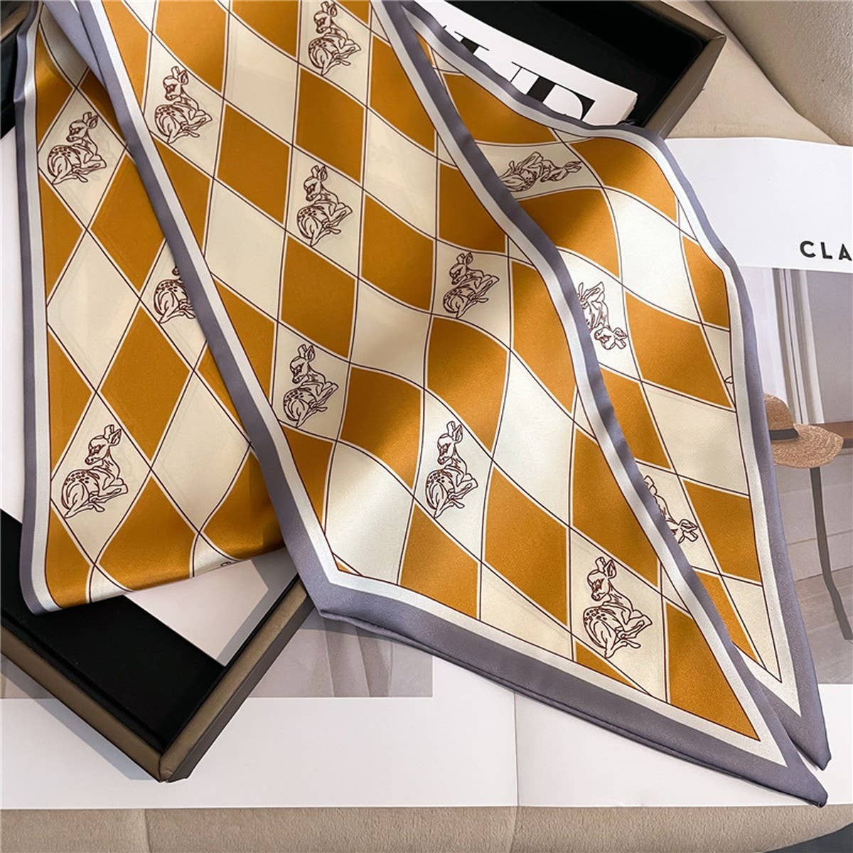 Skinny Silk Scarf for Hair, Neck or Bag Wrap_CWASC1512๐๏ธ
