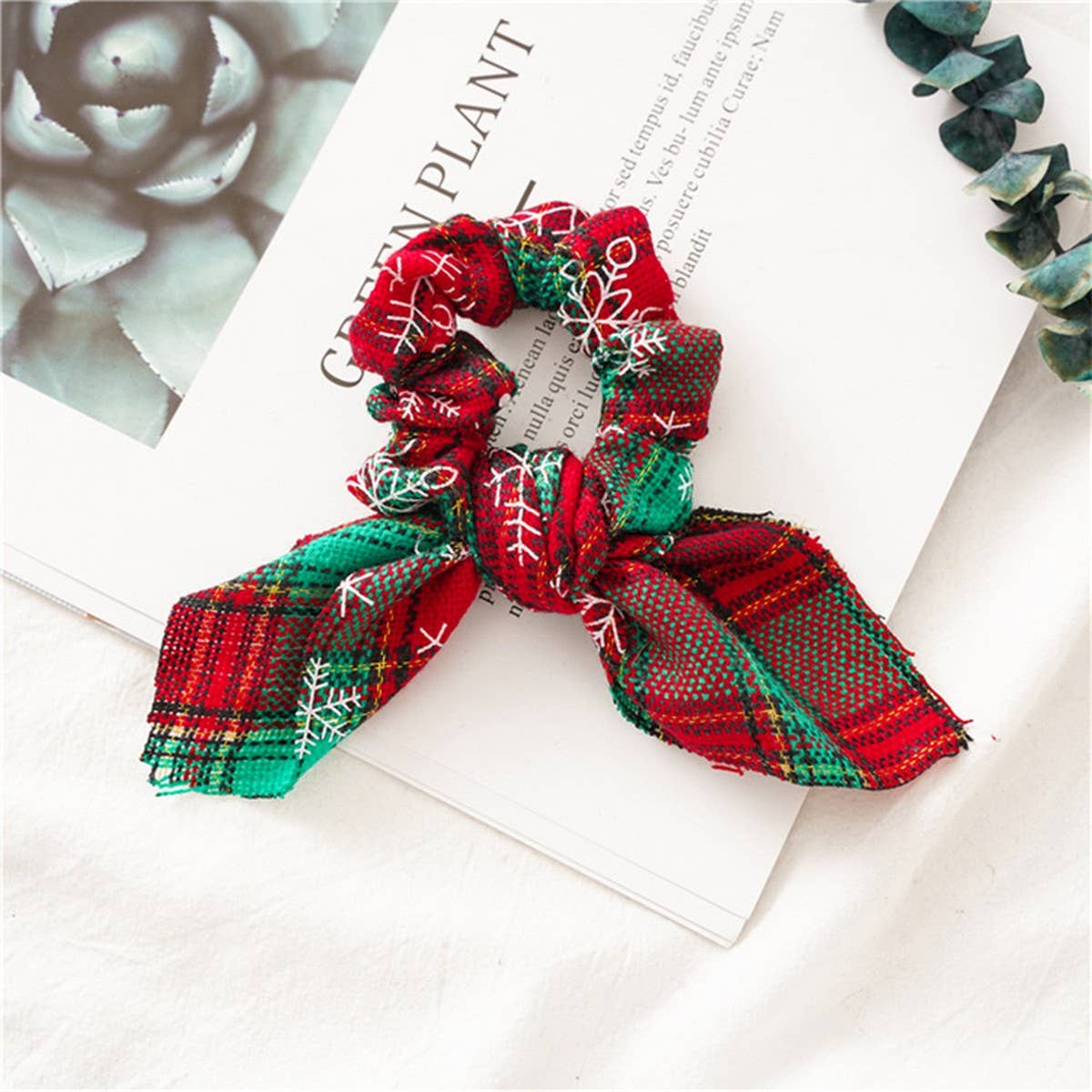 CHRISTMAS BUNNY EARS HAIR SCRUNCHIES
