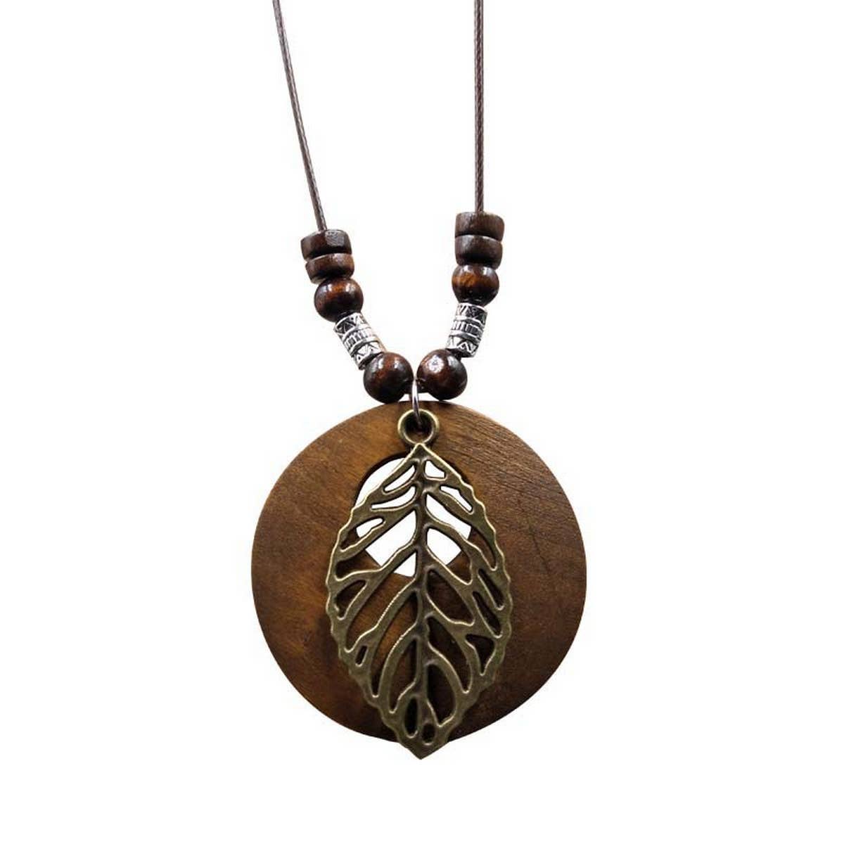 VINTAGE PERSONALIZED BEADED WOOD NECKLACE