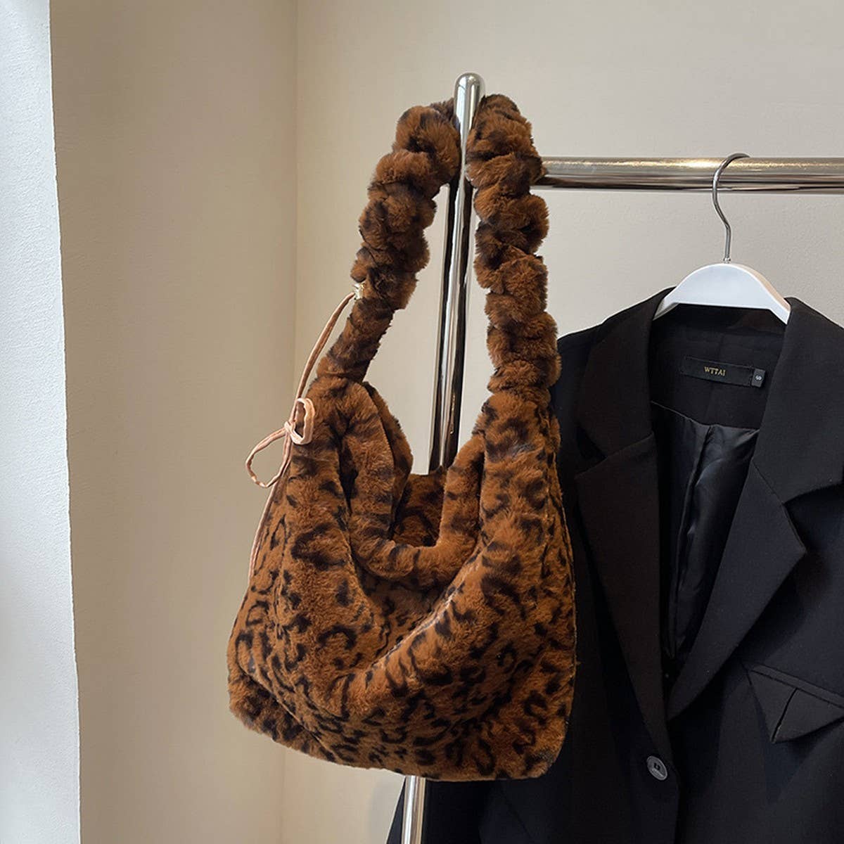 Fluffy Leopard Shoulder Bag Women Crossbody_CUAB00586