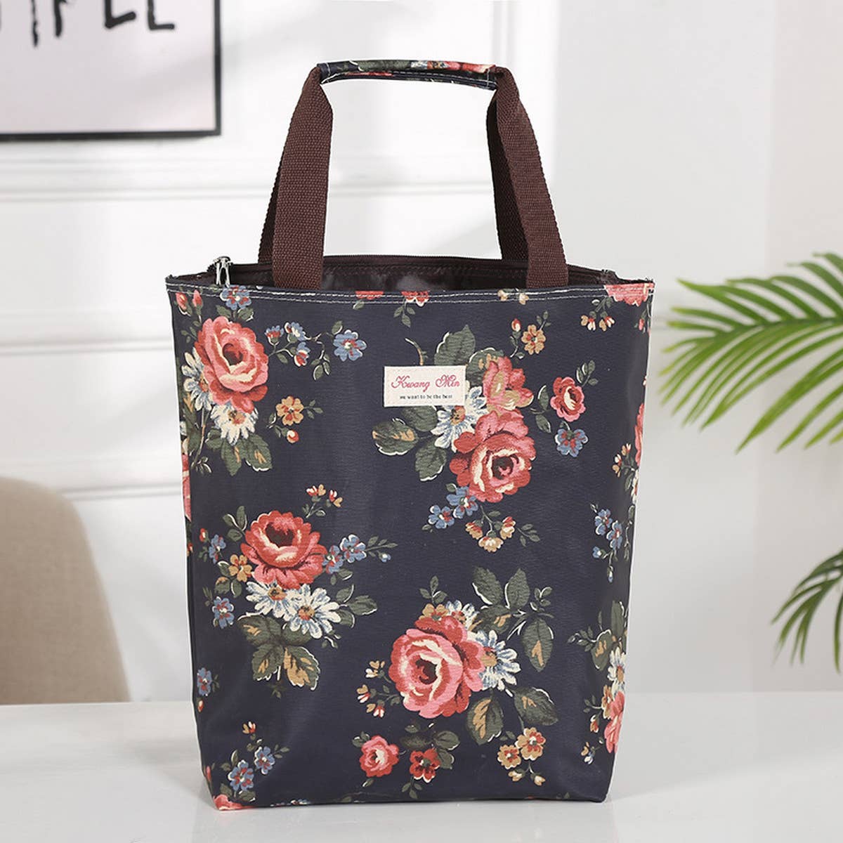 WATERPROOF FLORAL MULTI-LAYER CANVAS SHOULDER BAG_CUAB0189