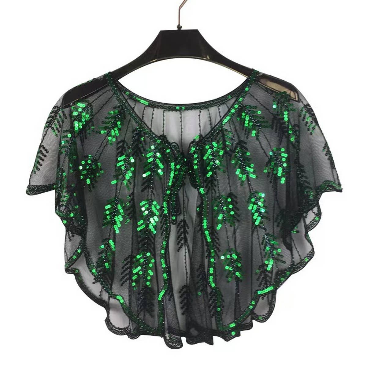 Leaf Sequin Sheer Shawl ??Evening Party Cape_CWMM8961