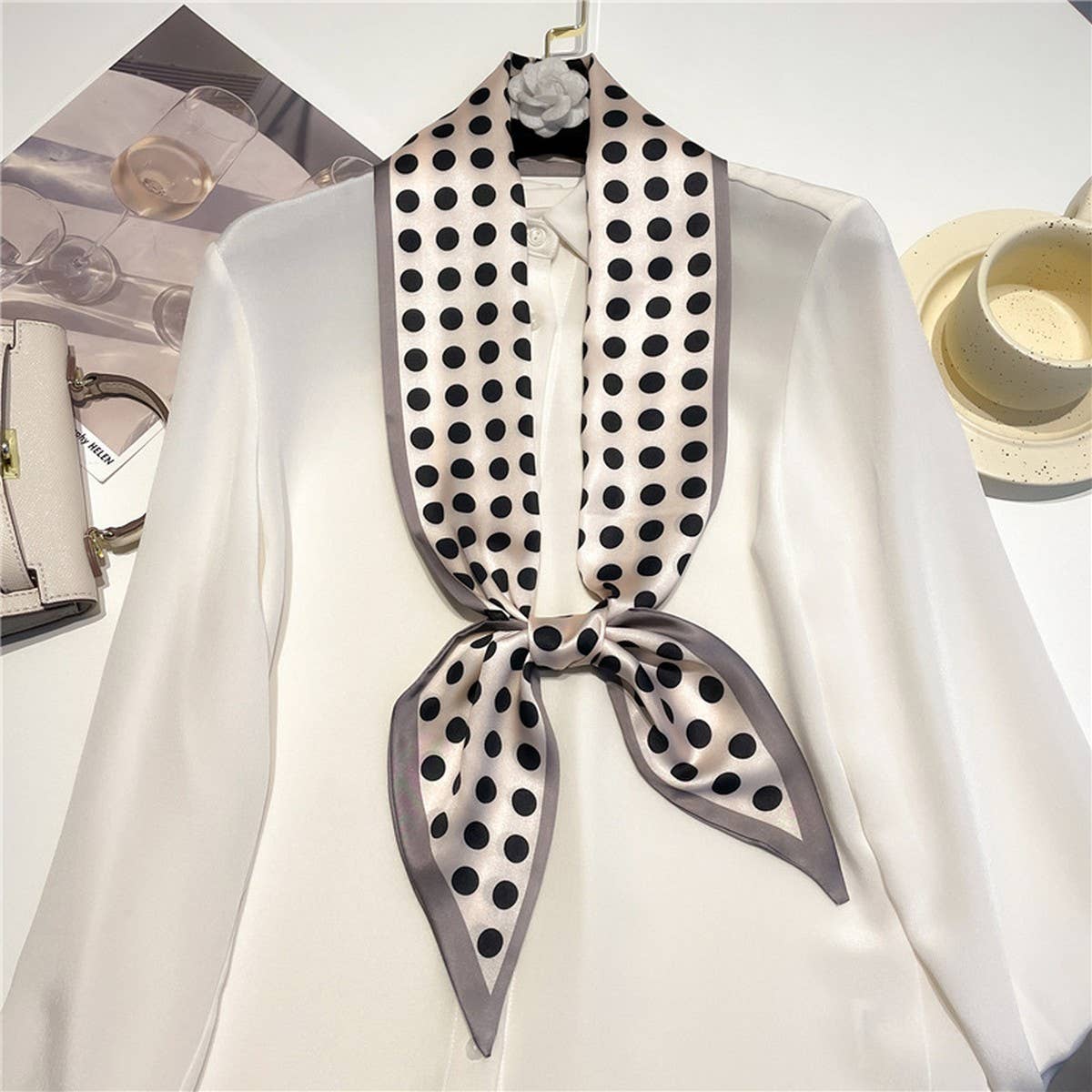 POLKA DOT THIN FASHIONABLE ALL-MATCH HEAD SCARF_CWASC1517