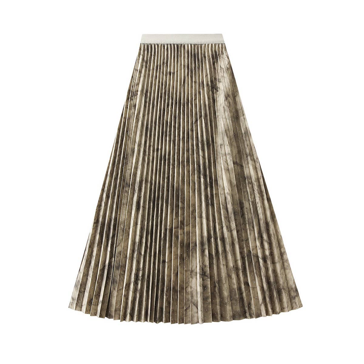 CHINESE STYLE PRINTED PLEATED SKIRT LONG SKIRT