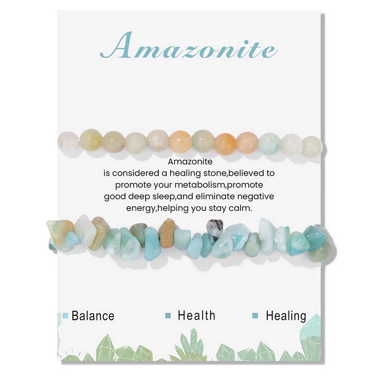 CWAJE4220_IRREGULAR GRAVEL BEADS 2-PIECE BEADED BRACELET