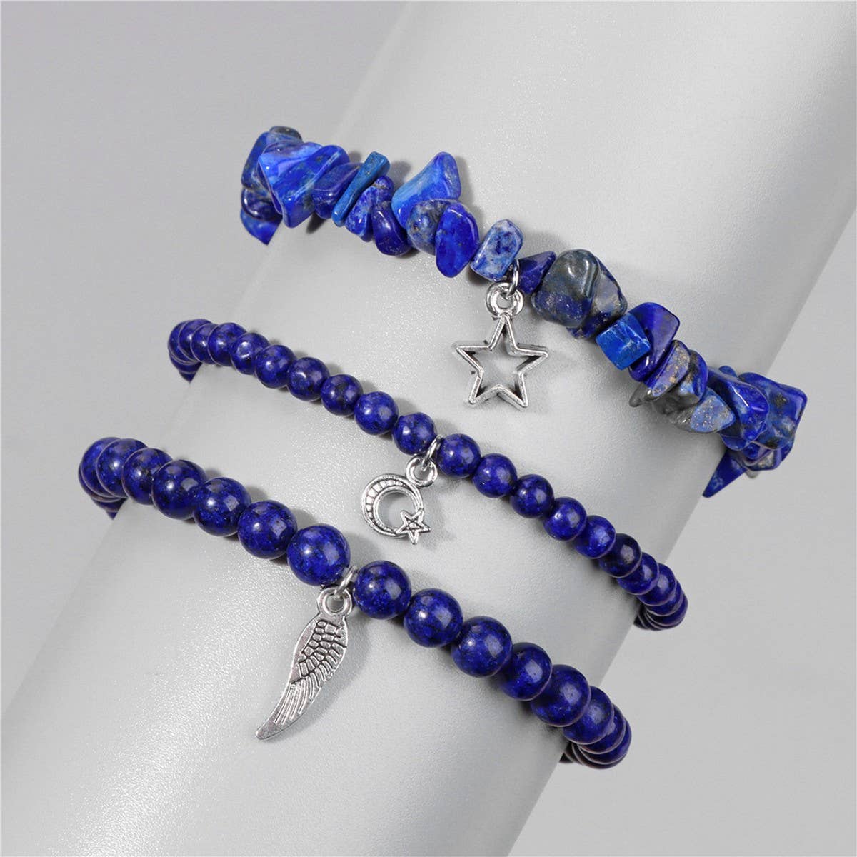 CWAJE4223_NATURAL STONE SIMPLE STAR LEAF PENDANT BRACELET