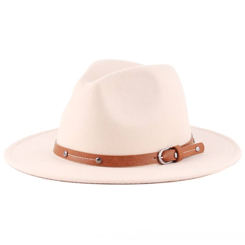 SOLID ENGLISH WOOLEN FLAT JAZZ TOP HAT