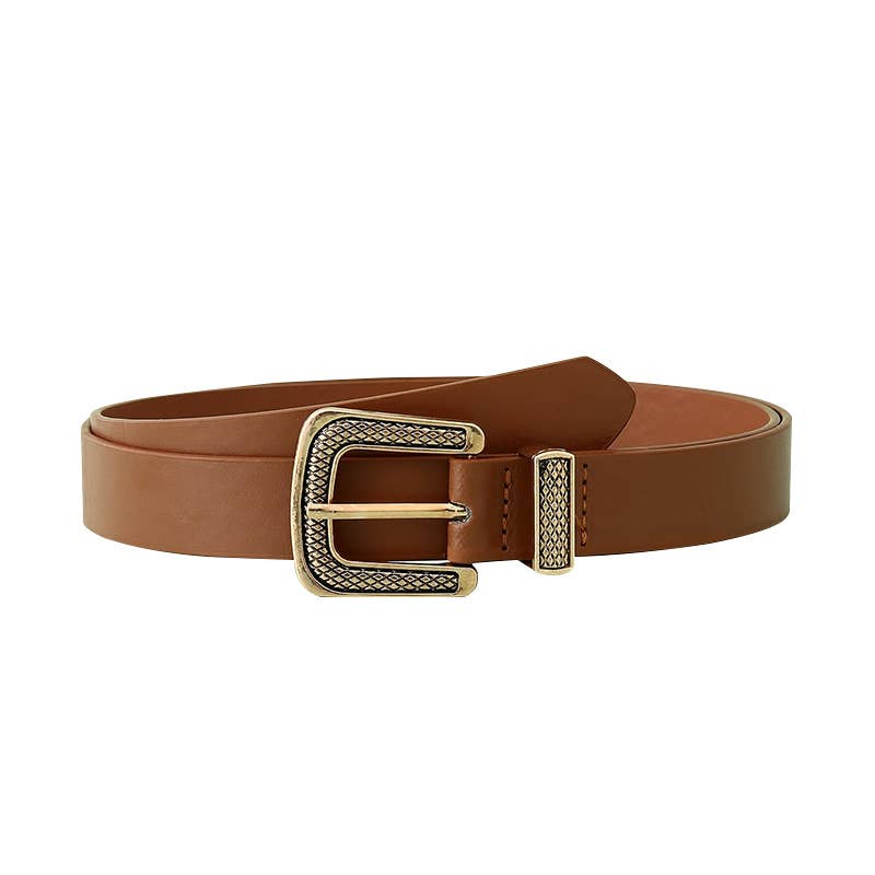 Pin-buckle PU mini chanel-style versatile belt