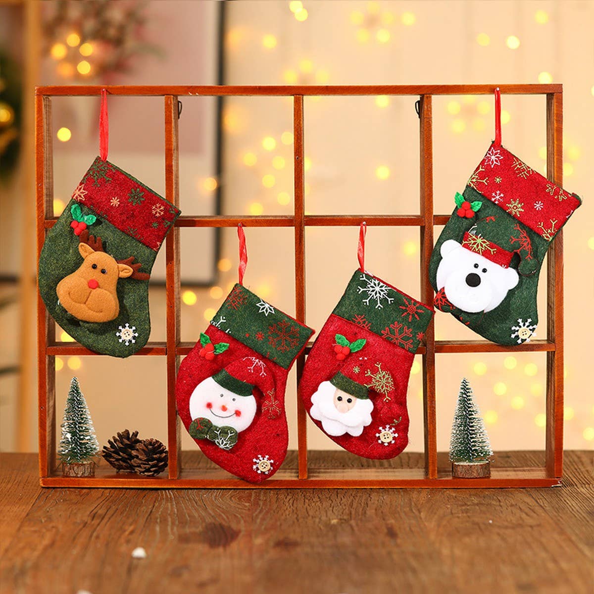 RETRO CARTOON SMALL CHRISTMAS STOCKING GIFT BAG_CWMM1893