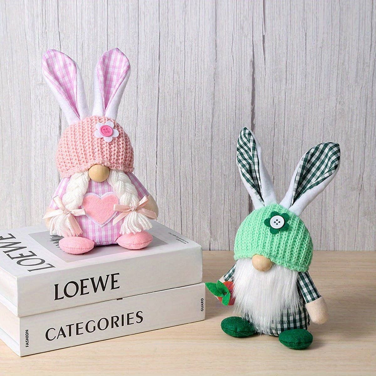 EASTER EGG HOLDING PLUSH DOLL RABBIT ORNAMENTS
