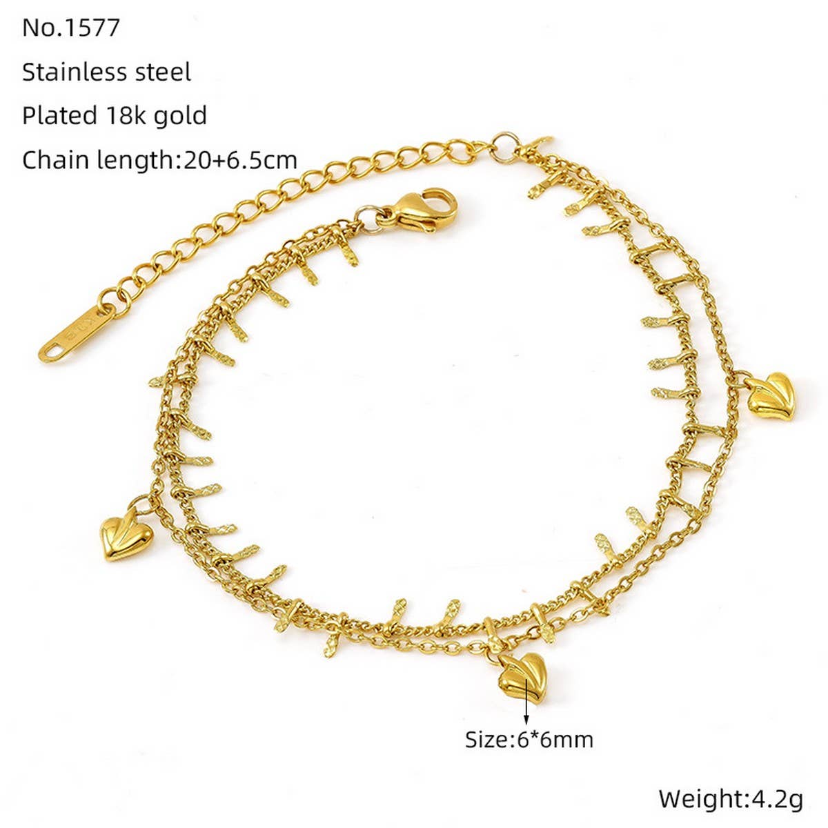 18K titanium steel bracelet with a love bracelet