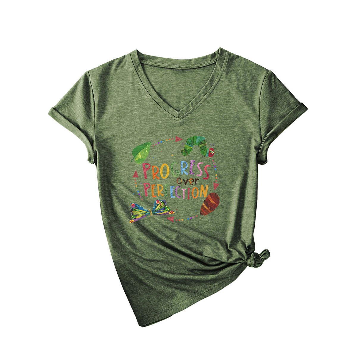 Slim Fit Women?™s Tee ?œProgress Over Perfection??CWTTSL0501
