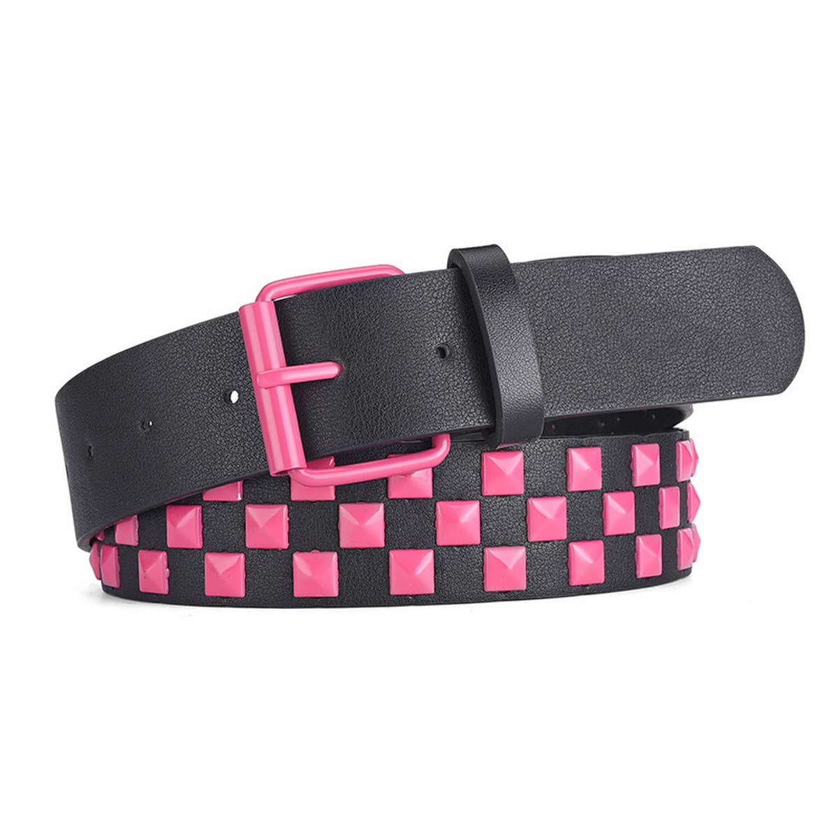EUROPEAN AND AMERICAN SQUARE BEAD PYRAMID BELT_CWABE0364