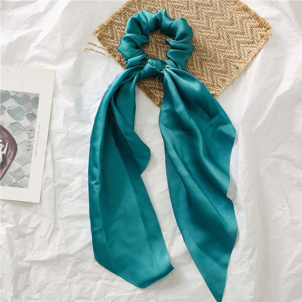 NEW SOLID COLOR KNOTTED RIBBON HAIR TIE_CWAHA0850