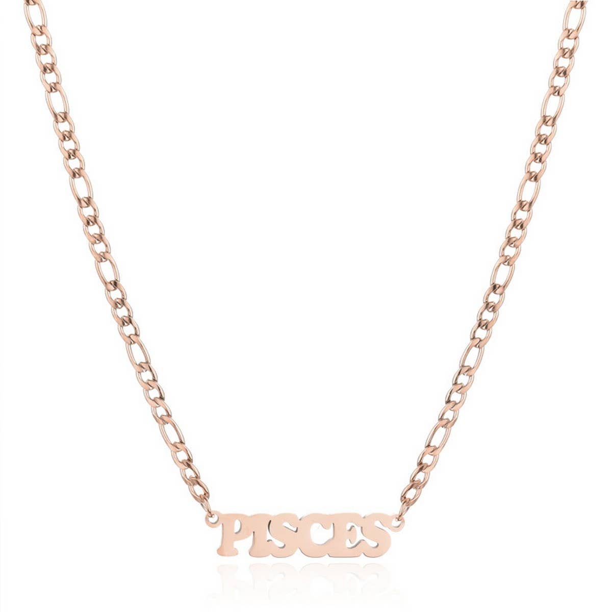 SIMPLE TWELVE ZODIAC STAINLESS STEEL GOLD NECKLACE_CWMM2726