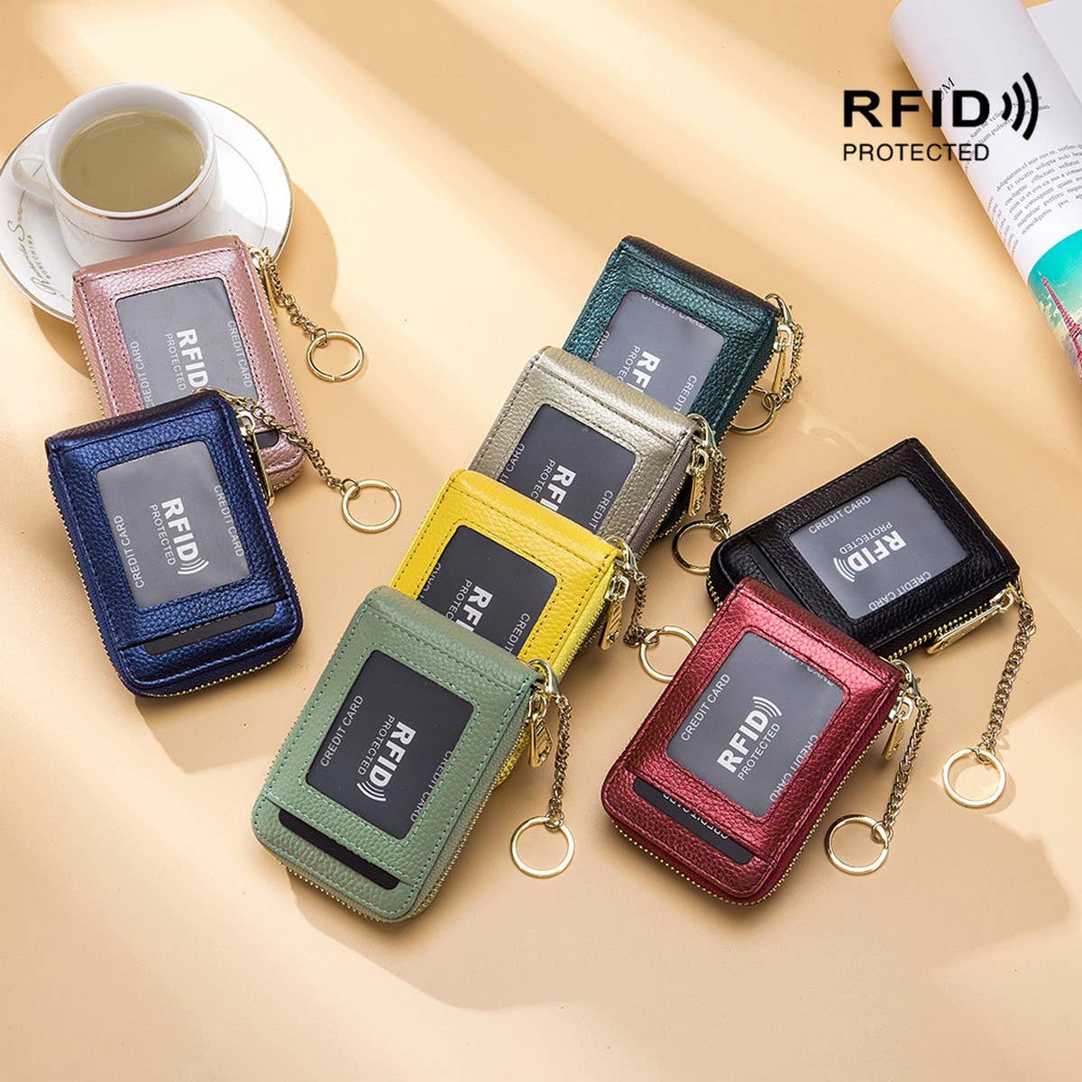 KEYCHAIN GENUINE LEATHER MULTIFUNCTIONA CARD HOLDER_CWAB3833