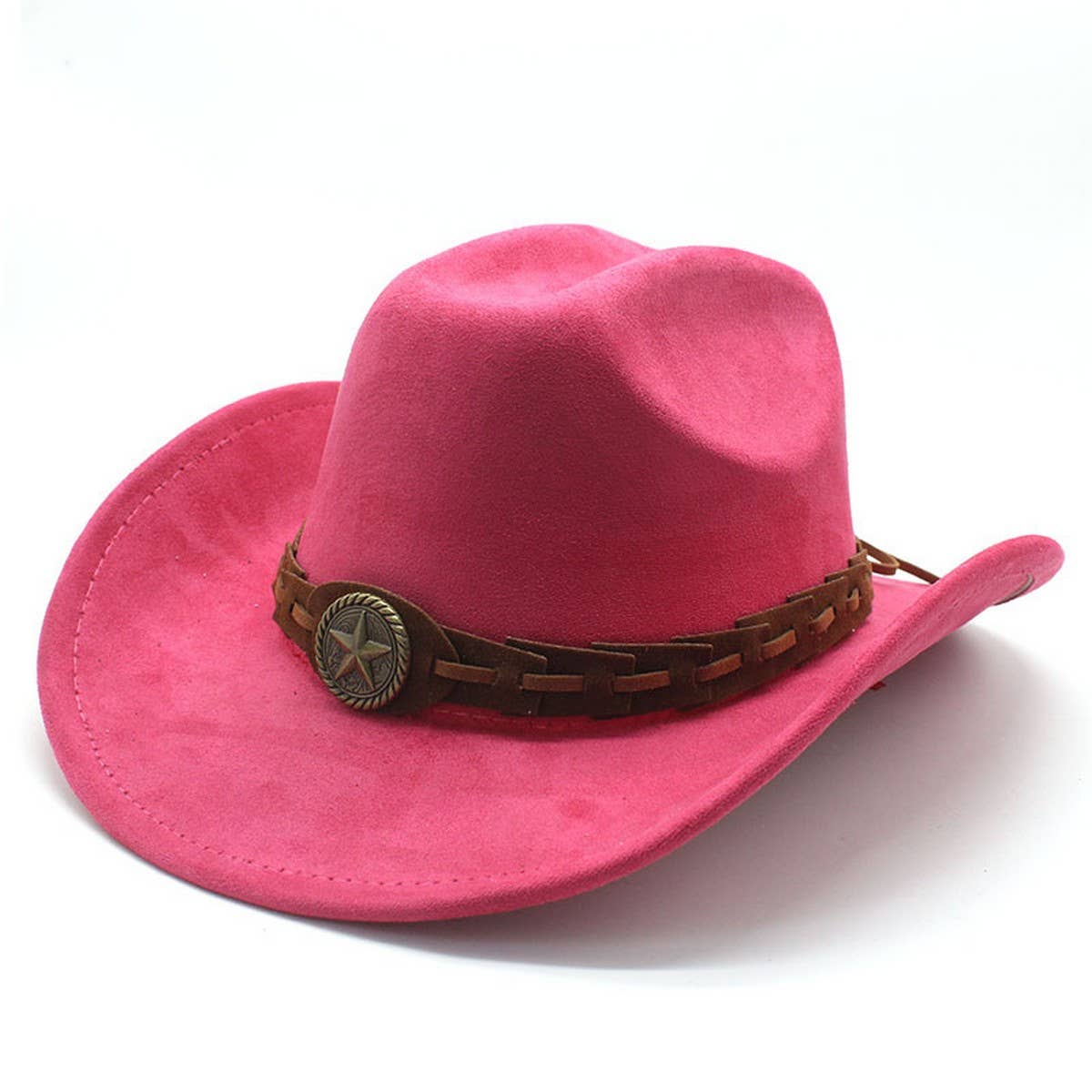 Faux Suede Felt Cowboy Hat Men's Classic Fedora_CWAH2510