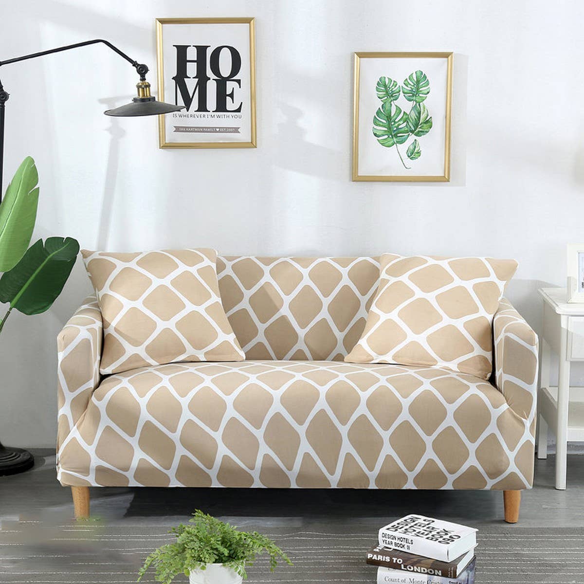 Stretch Sofa Cover, Solid Print, All-in-One Fit_CWMM8309