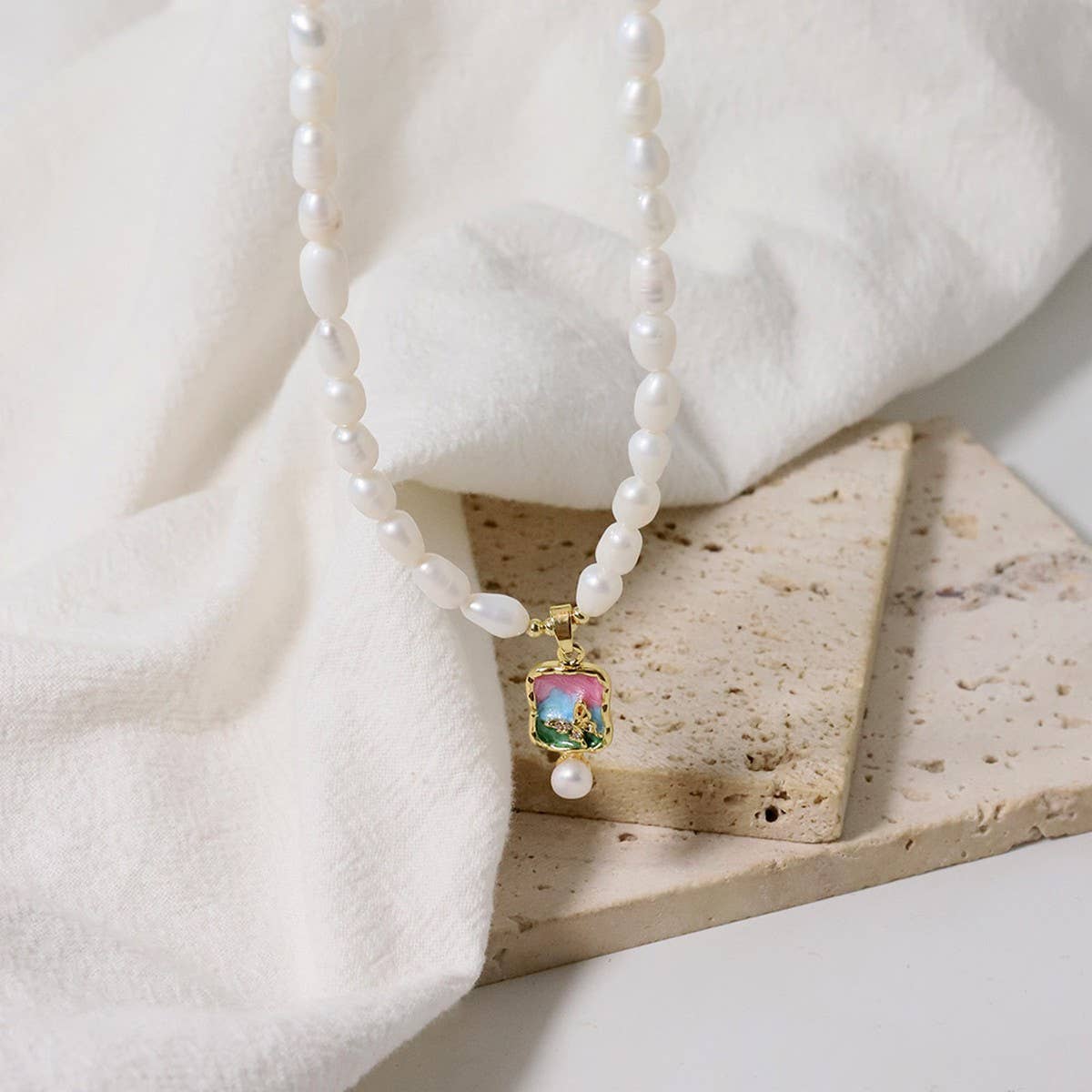 ANCIENT STYLE HIGH-GRADE PEARL CLAVICLE NECKLACE_CWAJE3832