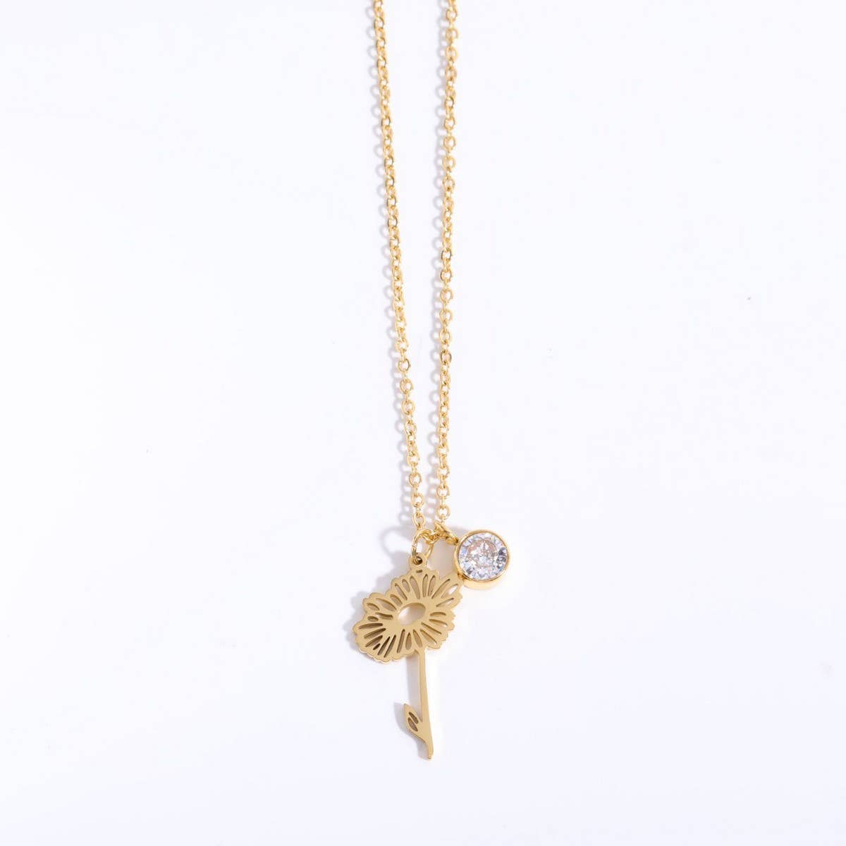 VINTAGE DECEMBER FLOWER ZIRCON PENDANT BRACELET