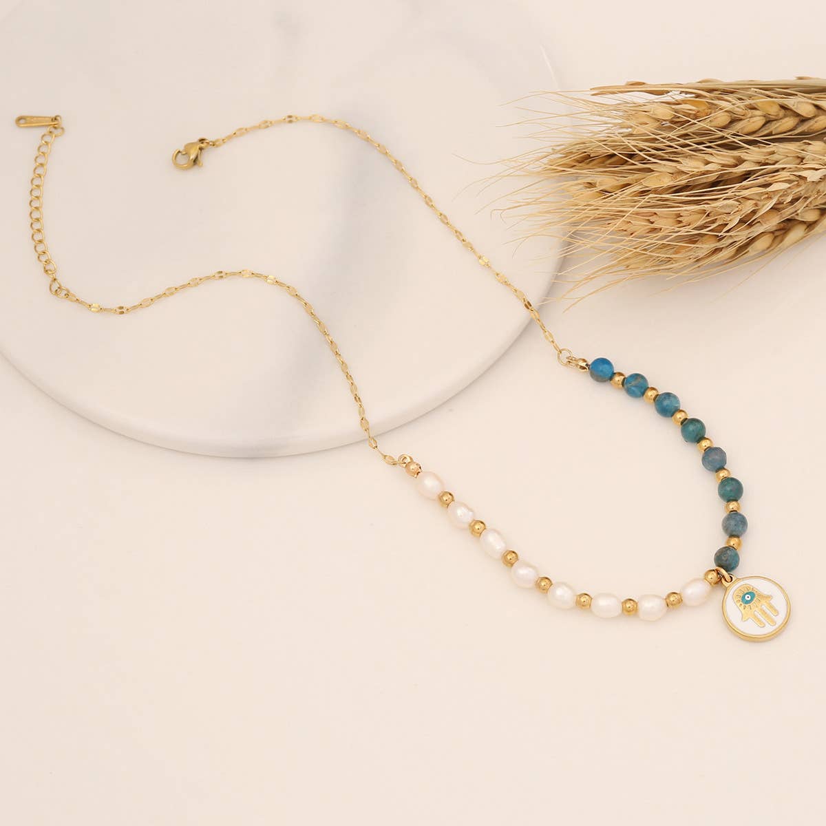 NATURAL GEMSTONE PEARL NECKLACE BRACELET EARRINGS