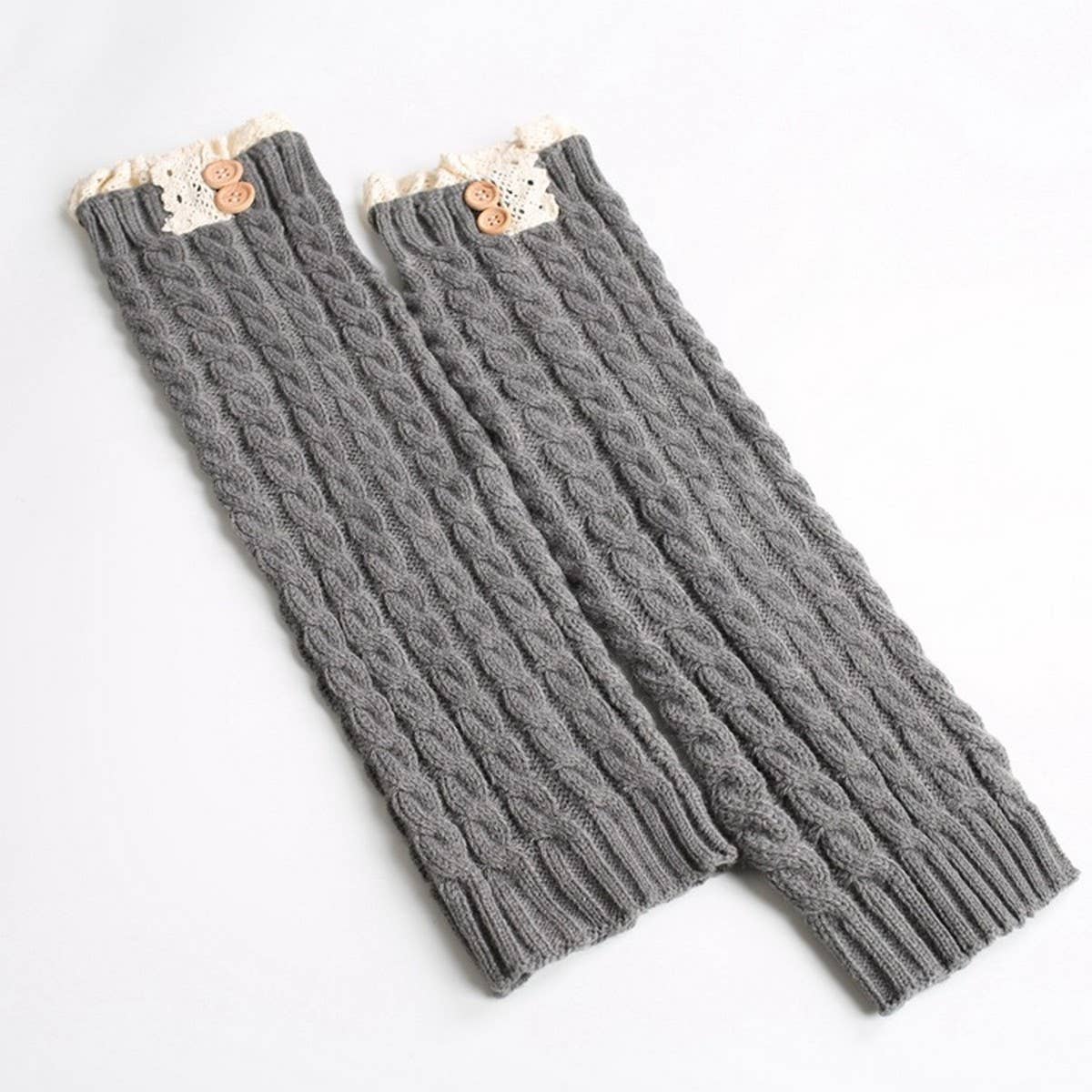 WARM BOOT COVERS WINTER LACE TWIST BUTTON SOCKS