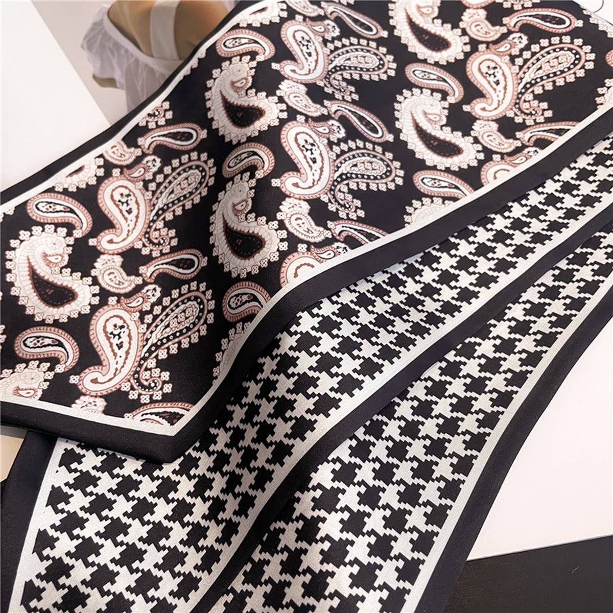 Skinny Silk Scarf for Hair, Neck or Bag Wrap_CWASC1512๐๏ธ