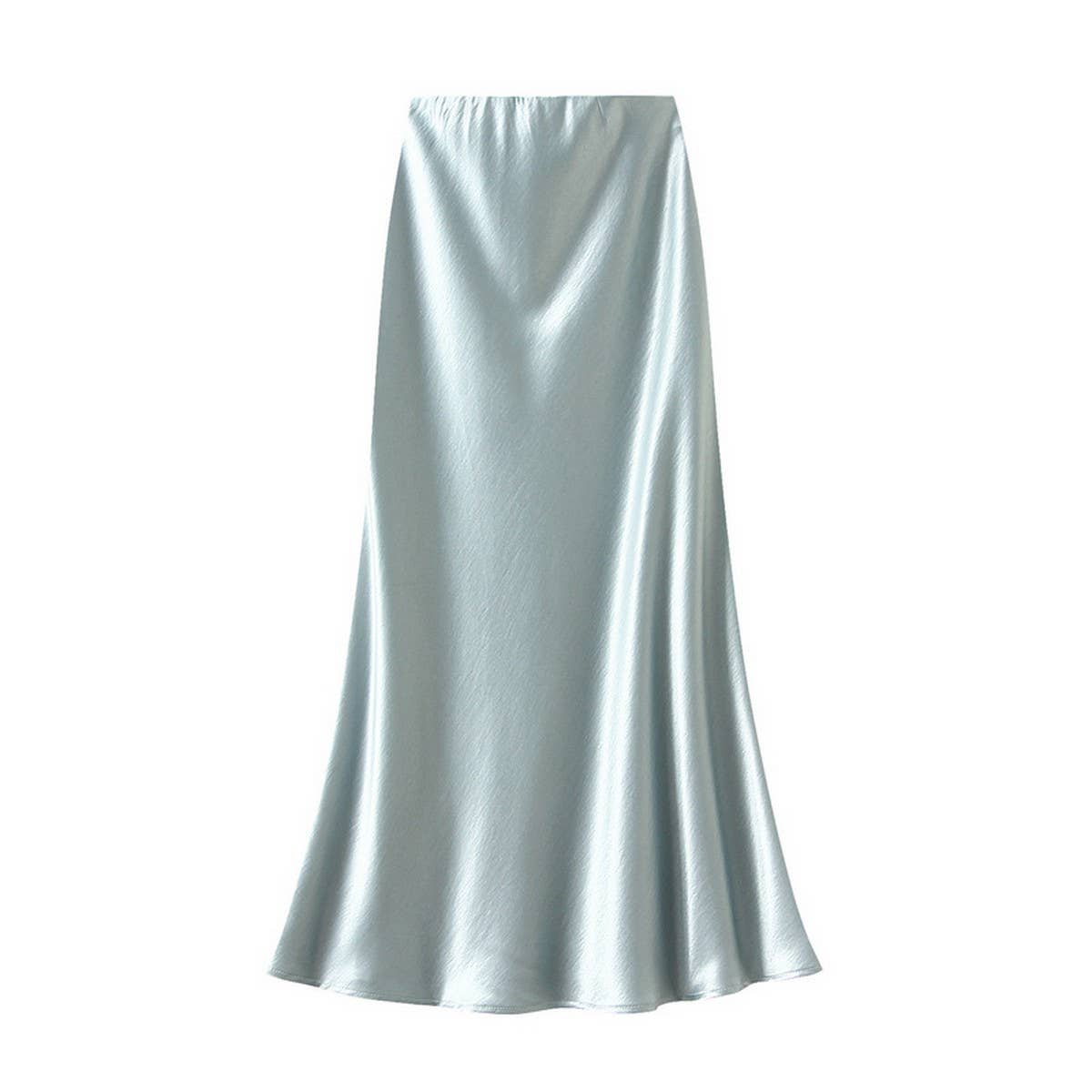 ELEGANT PLEATED SATIN FISHTAIL SKIRT