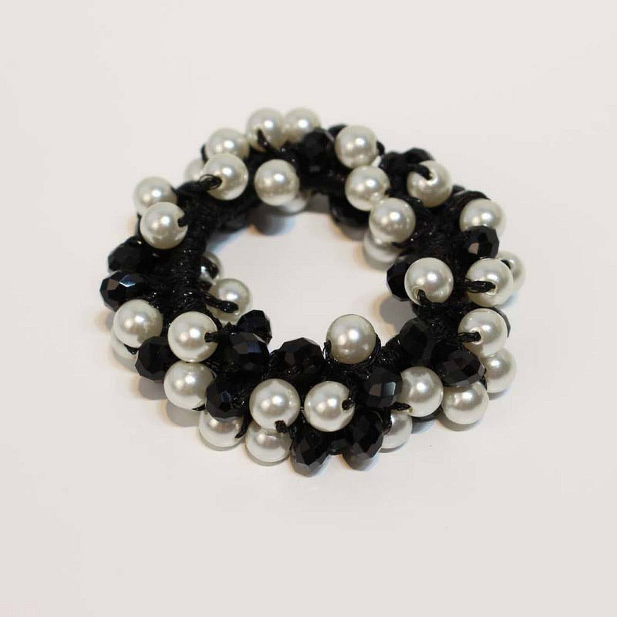 Boho Crystal Pearl Beaded Hair Tie Cute Girl Band_CWAHA6779
