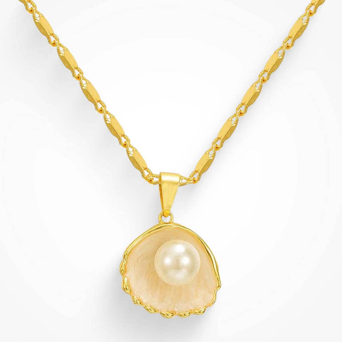 FASHION RETRO SEASIDE PEARL SHELL NECKLACE_CWMM3890