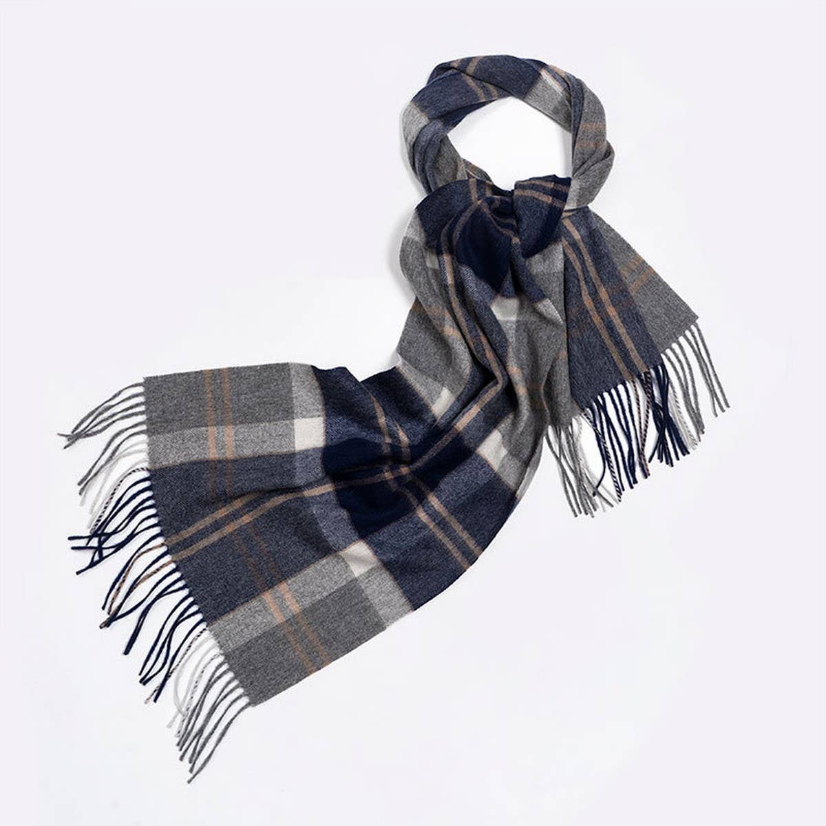 100% Wool Plaid Scarf – Soft Reversible Wrap_CWASC2348