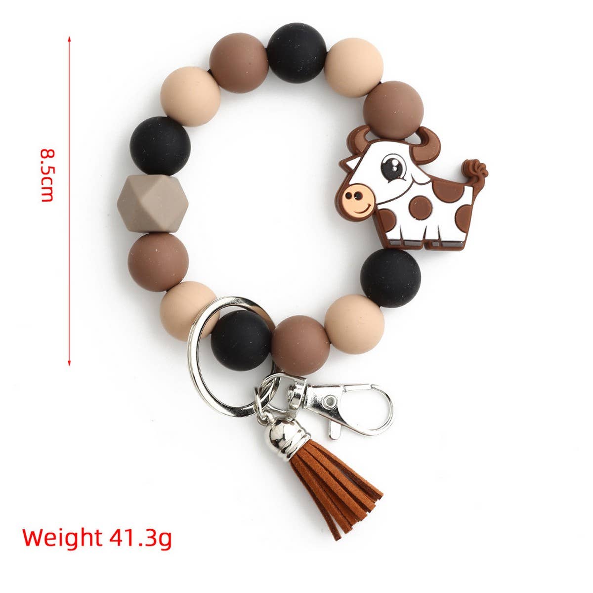 Cartoon Bull Keychain Moose Charm Silicone Beads_CWMM6863