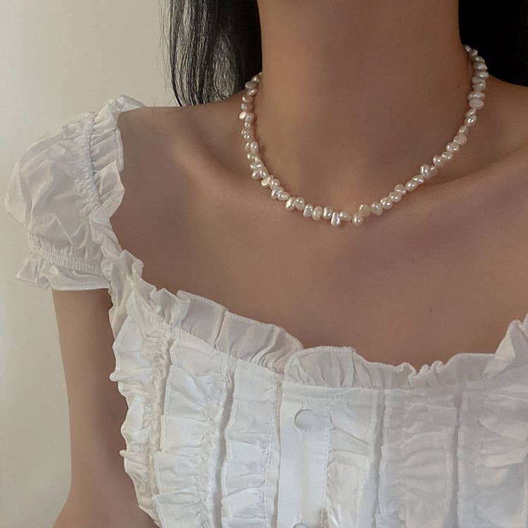 French retro freshwater pearl series necklace