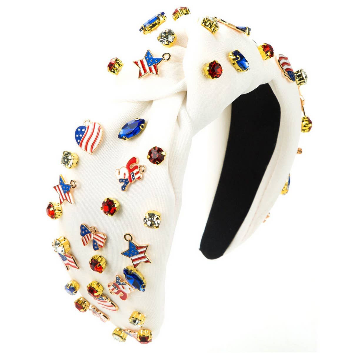 NEW AMERICAN FLAG HEADBAND WITH DIAMONDS_CWAHA1255