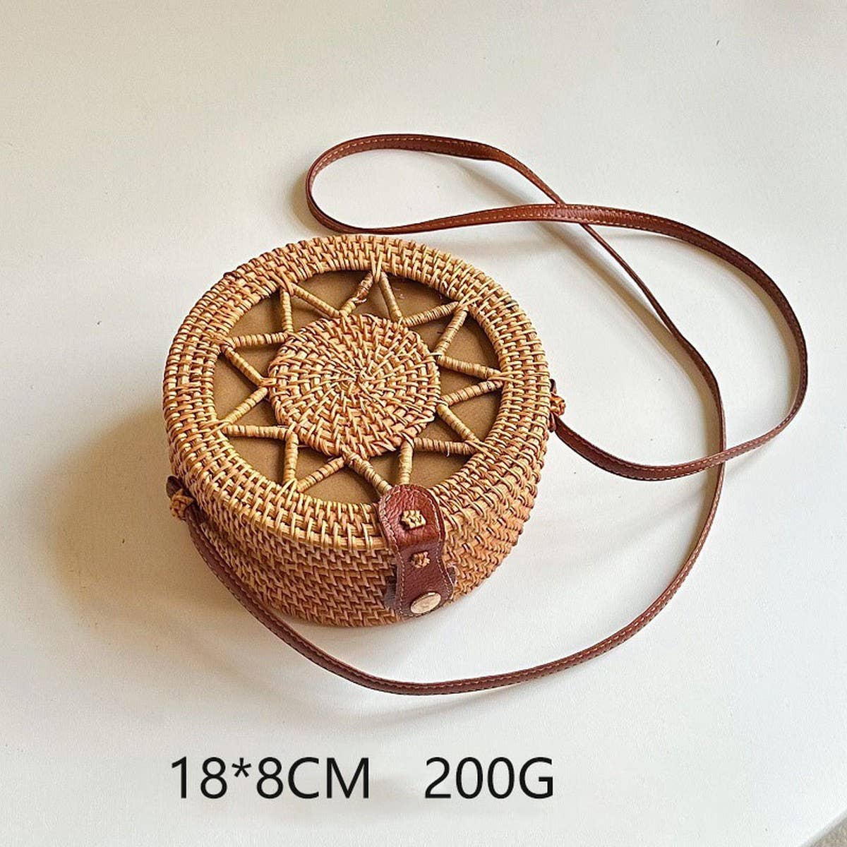 VINTAGE AUTUMN RATTAN SHOULDER CROSSBODY BAG