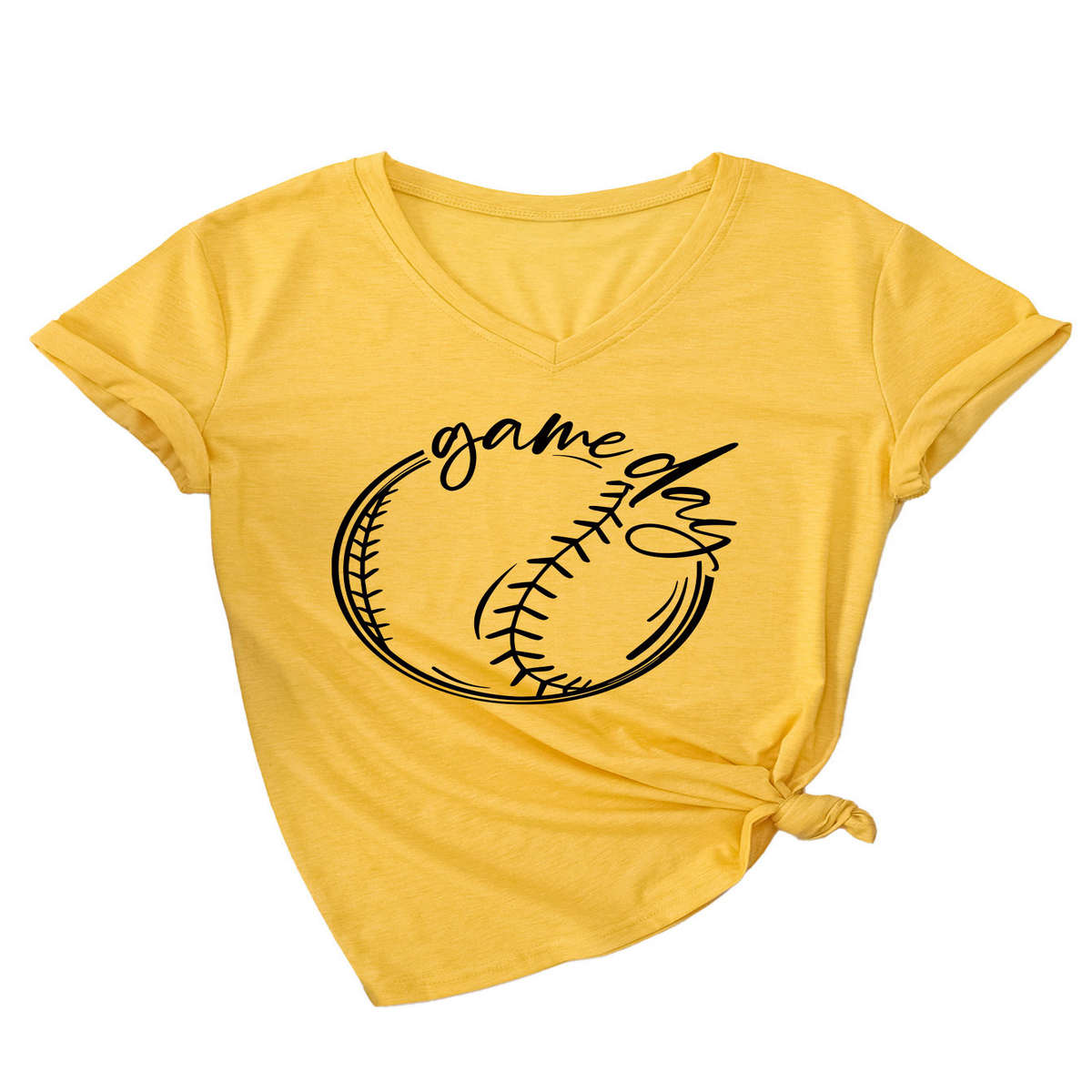 Casual Women?™s Tee ??Game Day V-Neck Design_CWTTS1535