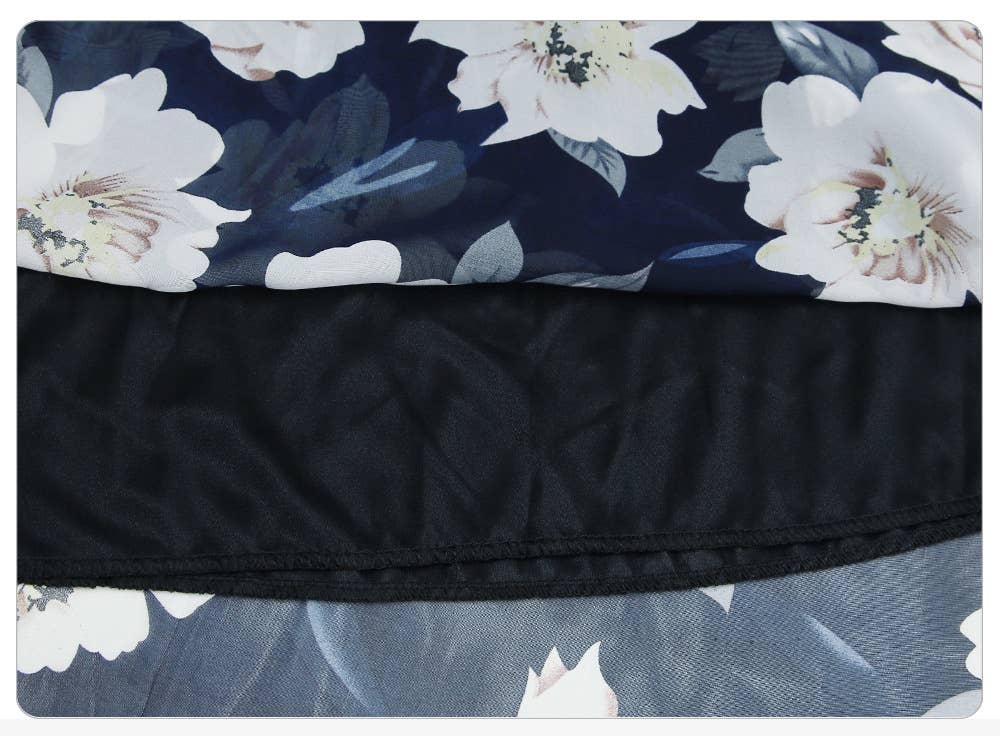 Floral large swing A-line chiffon long skirt