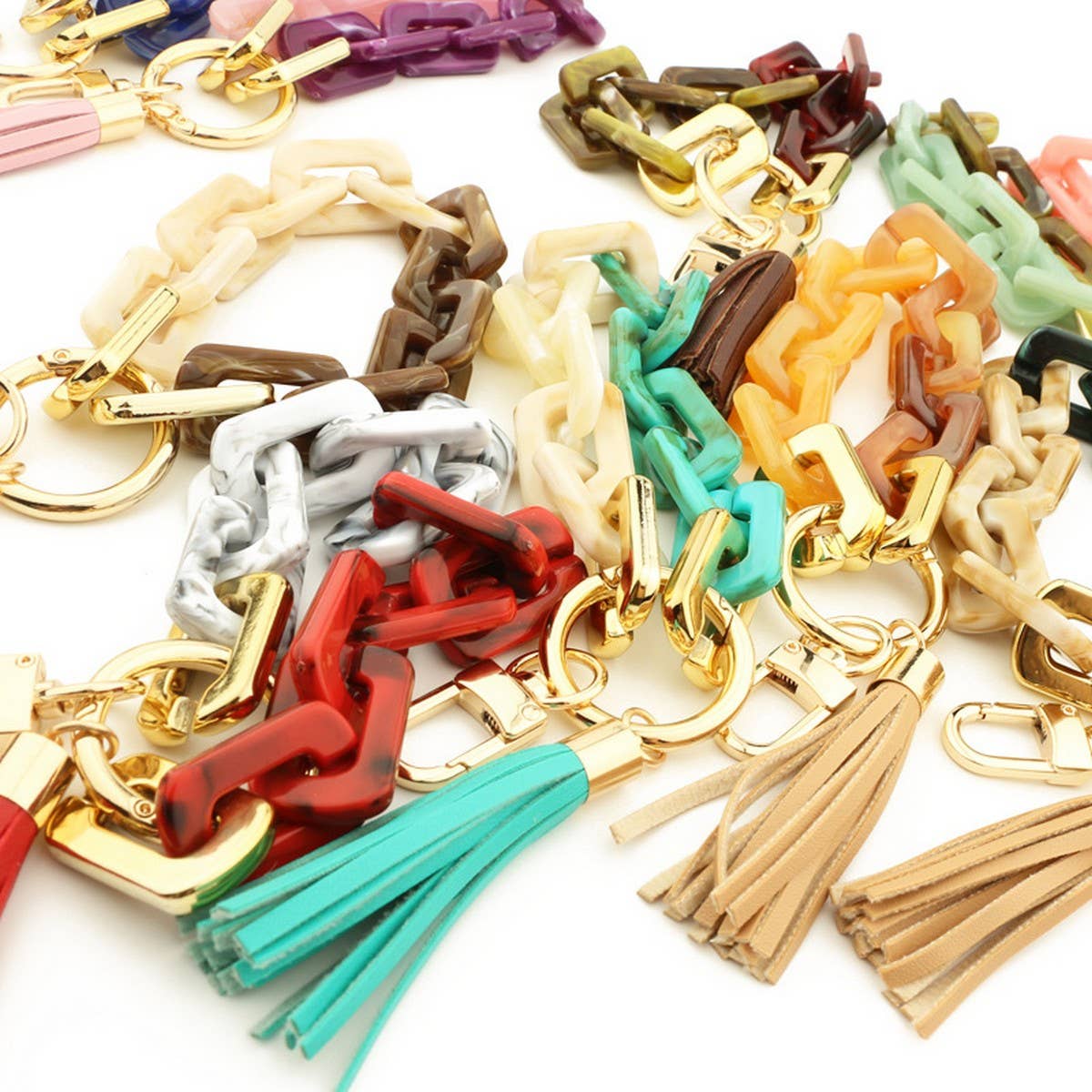 Colorful Acrylic Bracelet Keychain Resin Hand Strap_CWAB5020