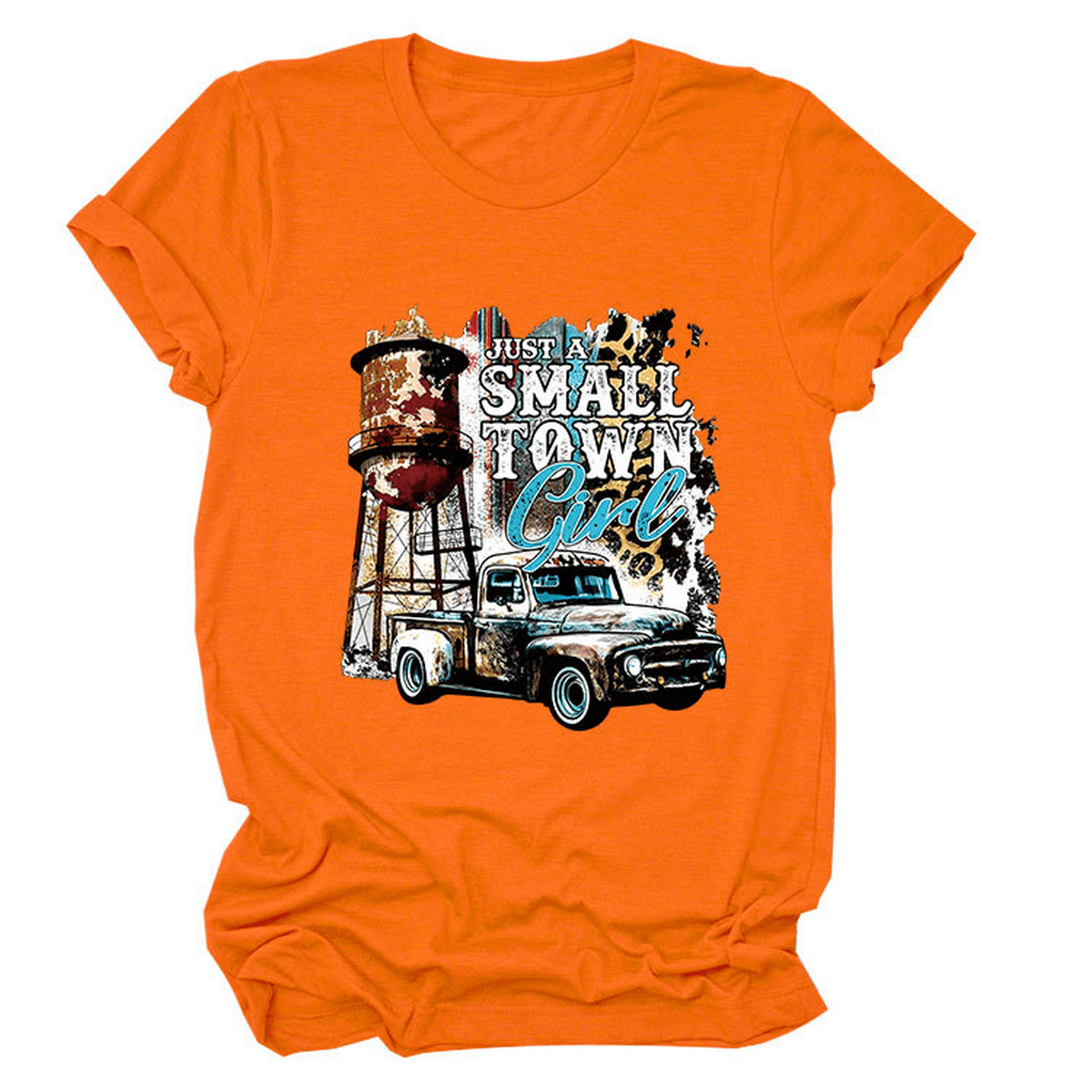 Just a Small Town Girl Print T-Shirt – Loose Fit_CWTTS1525