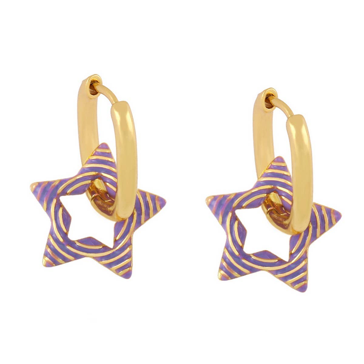 COLORFUL OIL DROP STAR SHAPED EARRINGS