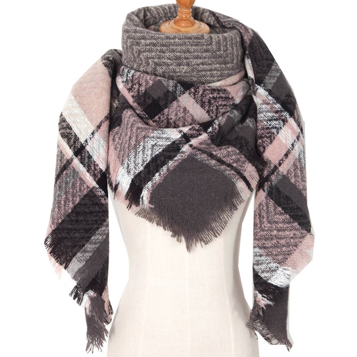 Plaid Triangle Scarf for Fall & Winter ??Wholesale_CWASC0110