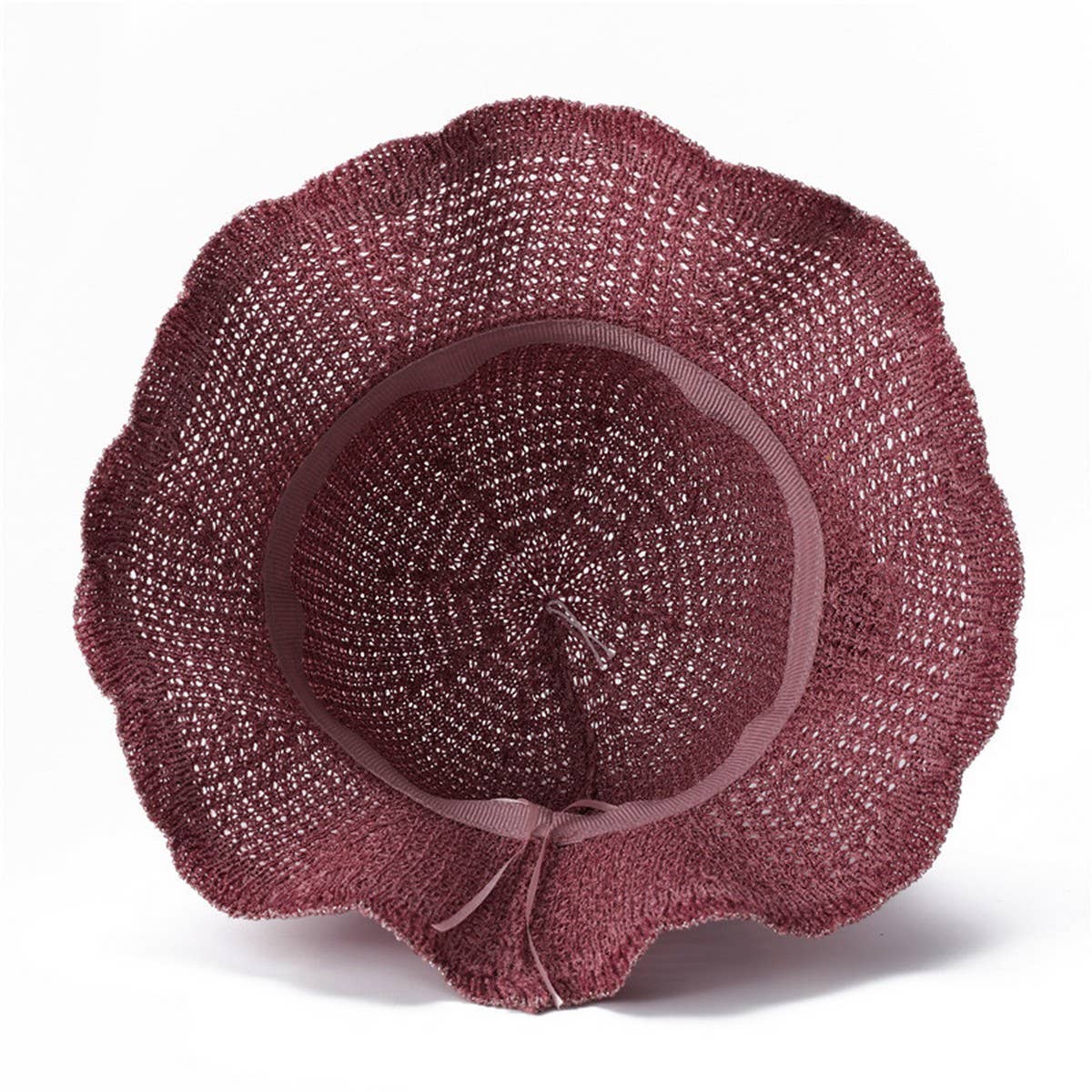 WAVY EDGE FLOWER HOLLOW SUNSHADE FISHERMAN HAT_CWAH1453