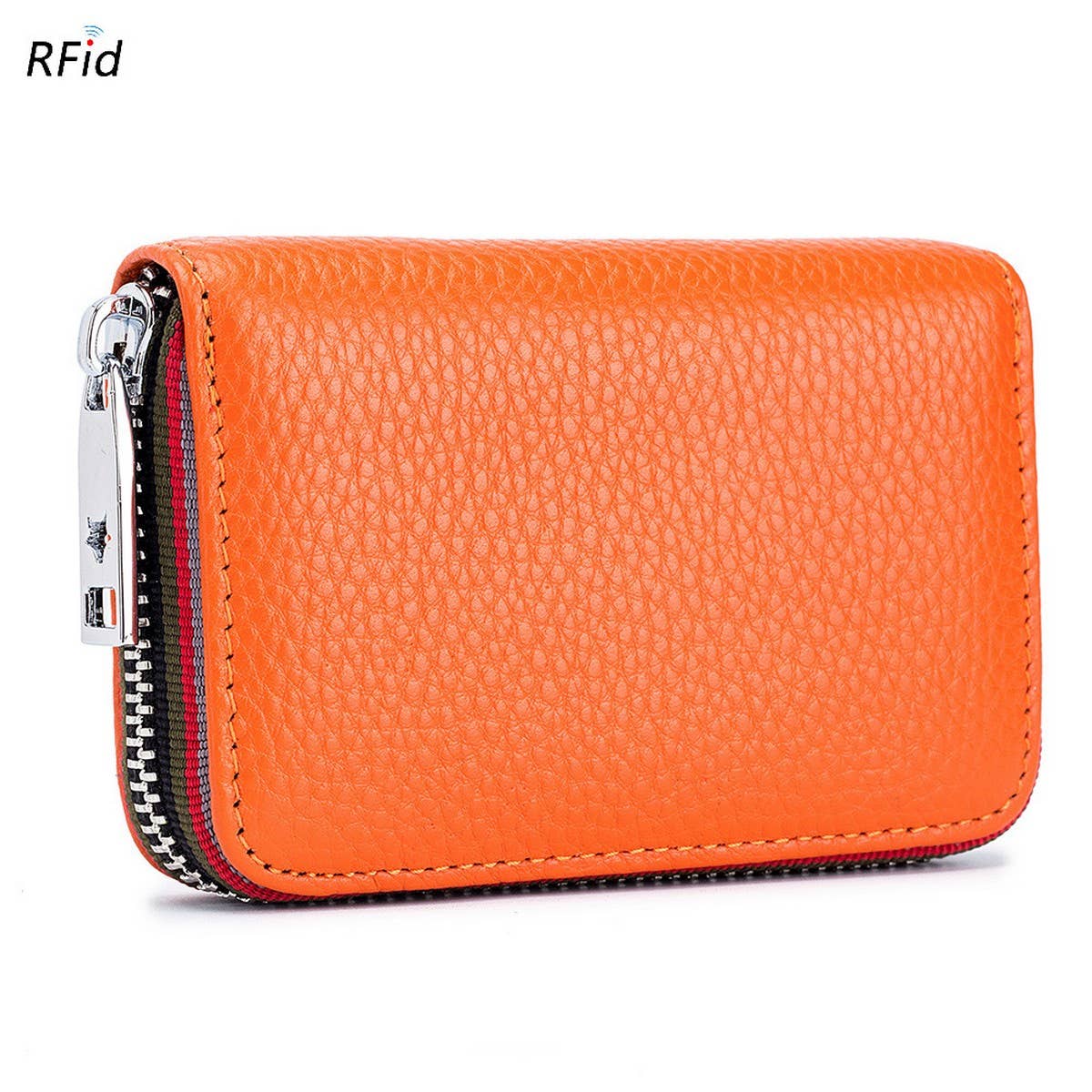 TOP LAYER COWHIDE ZIPPER GENUINE LEATHE CARD HOLDER_CWAB3835