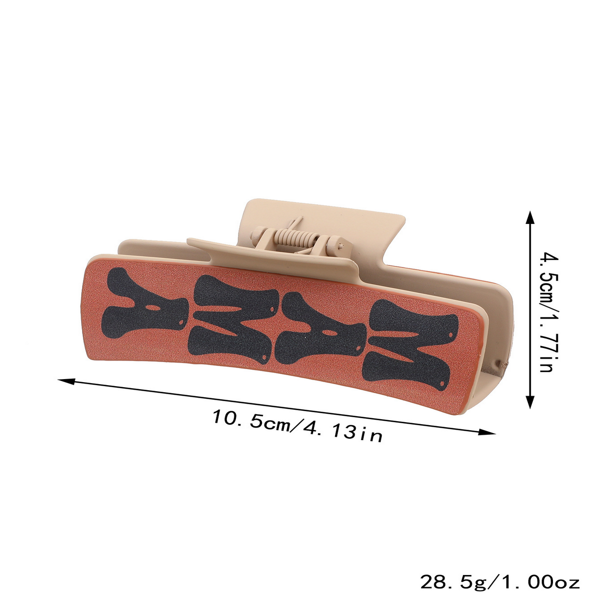 Western Bull Head Hair Claw - Cactus Leather Clip