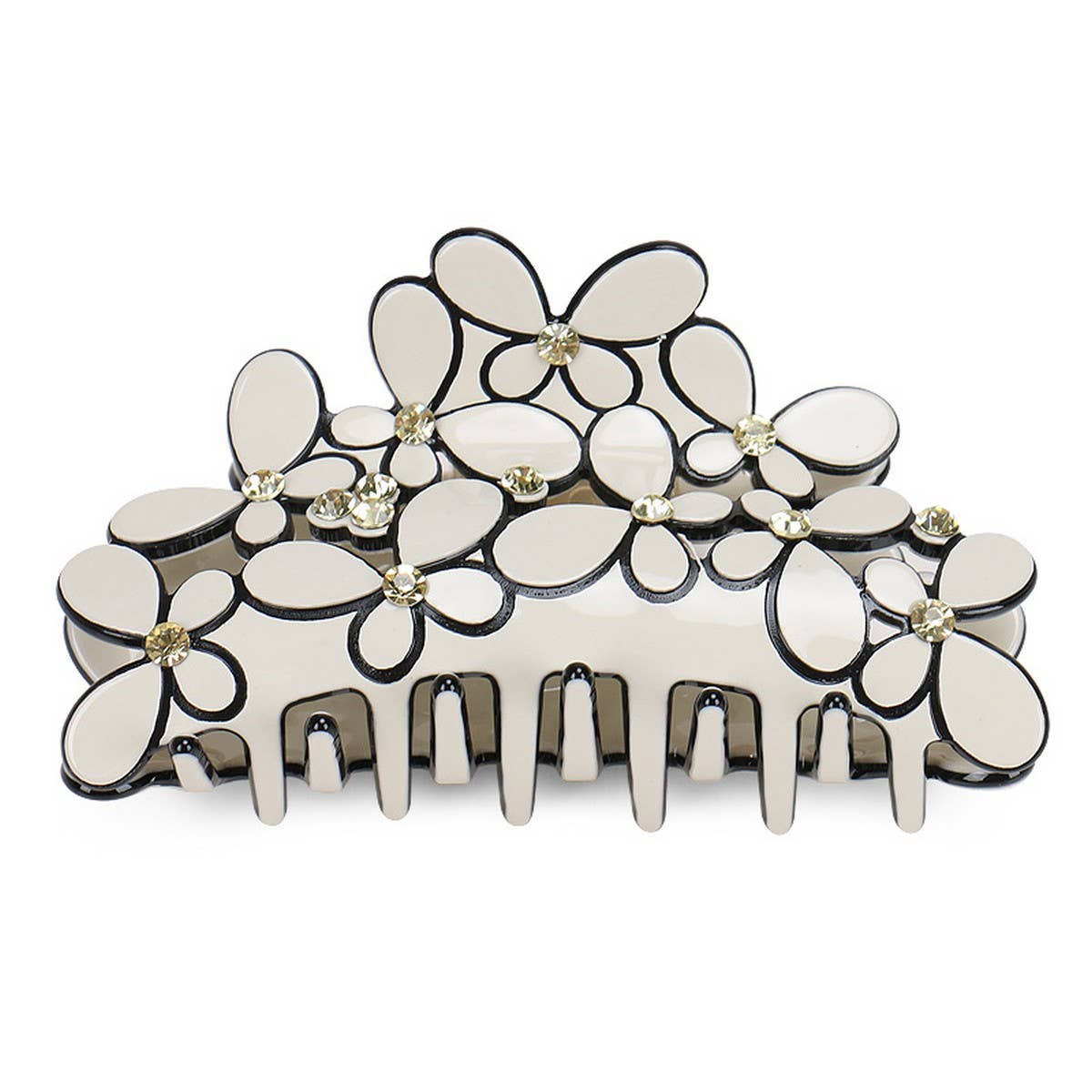 CZECH DIAMOND ACETATE HAIR GRAB SHARK CLIP