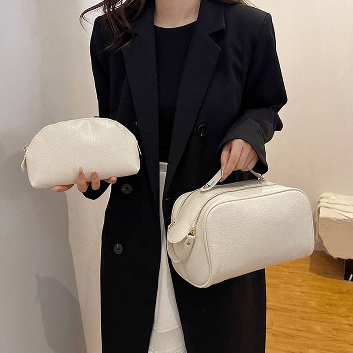 SIMPLE LEATHER MOTHER-AND-CHILD COSMETIC BAG_CWAB4436