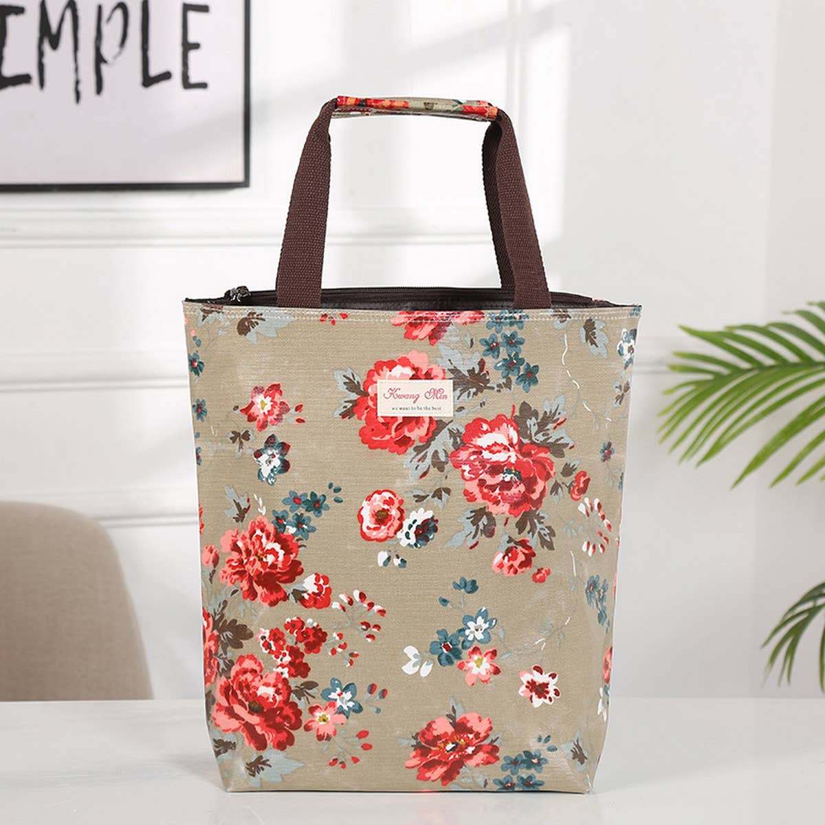 WATERPROOF FLORAL MULTI-LAYER CANVAS SHOULDER BAG_CUAB0189