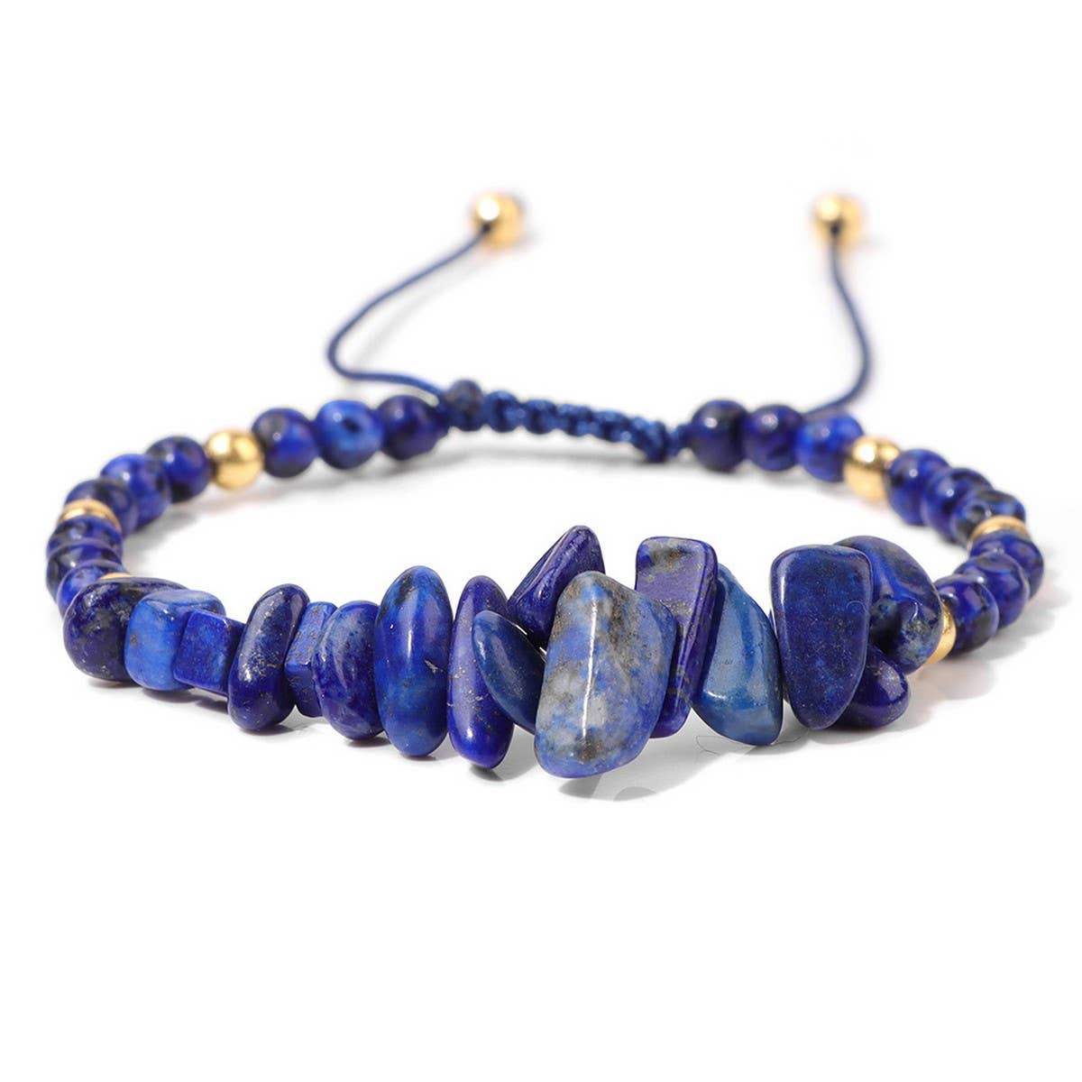 CWAJE4216_NATURAL STONE BEADS BRAIDED GRAVEL BRACELET
